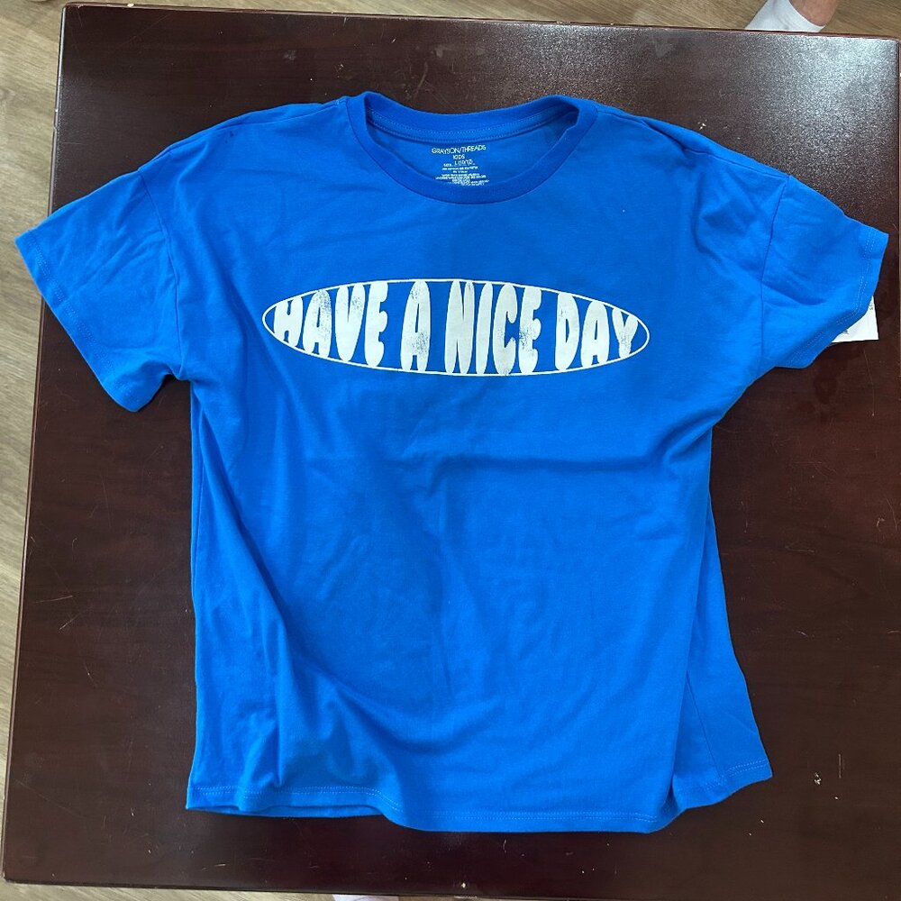 NWT Have a nice day smiley face shirt by Grayson Threads, kids L (10-12)